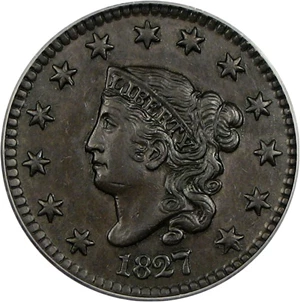 image for: 1827 1c PCGS AU55