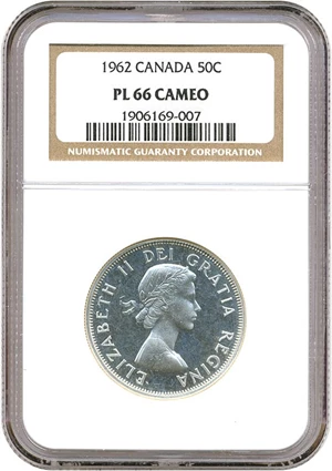 image for: Canada: 1962 50C NGC PL66 Cameo
