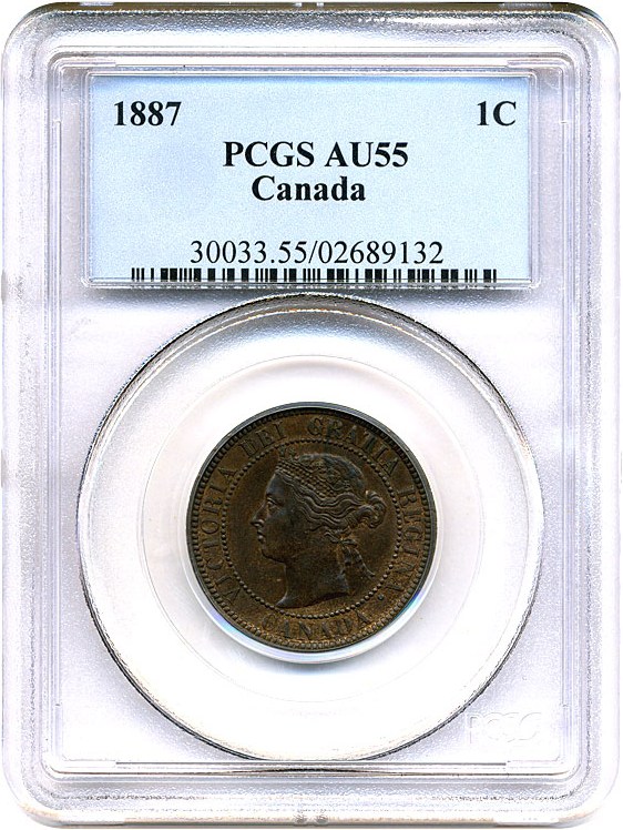 image for: Canada: 1887 1c PCGS AU55