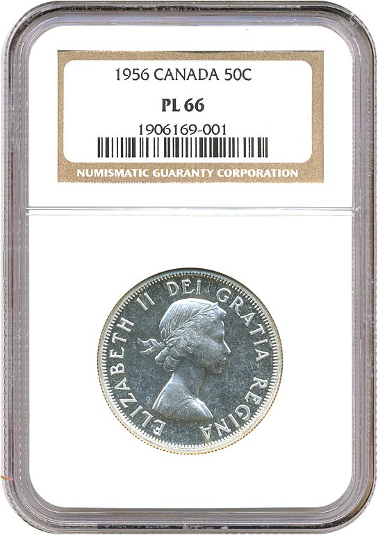 image for: Canada: 1956 50C NGC PL66