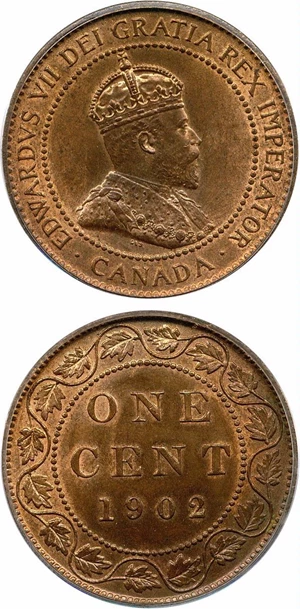 image for: Canada: 1902 1c PCGS MS64 RB