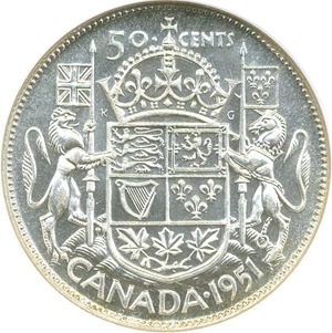 image for: Canada: 1951 50C NGC MS64