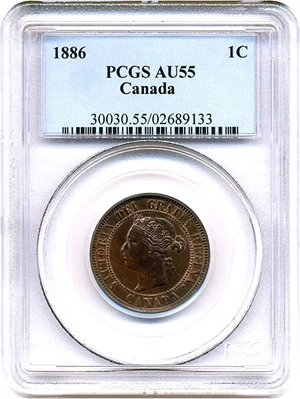 image for: Canada: 1886 1c PCGS AU55