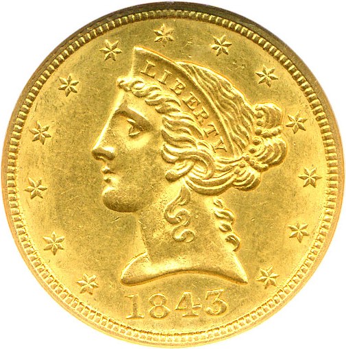 image for: 1843 $5 NGC MS60 