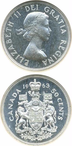 image for: Canada: 1963 50C NGC PL66