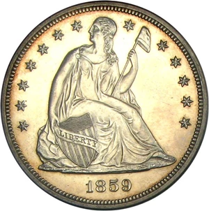 image for: 1859 $1 PCGS/CAC Proof 62