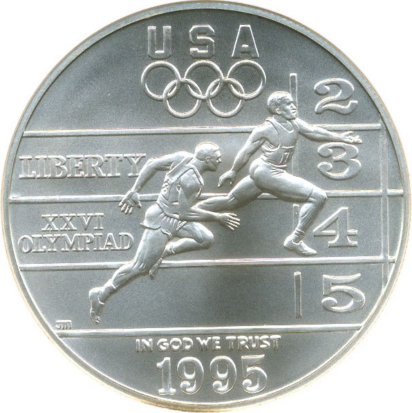 image for: 1995-D $1 NGC MS69 (Olympic Track & Field)
