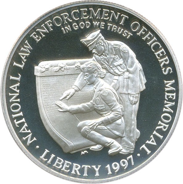image for: 1997-P $1 PCGS Proof 69 DCameo (Law Enforcement/Officers Memorial)