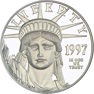 image for: 1997-W $100 PCGS Proof 70 DCameo (Platinum Eagle)