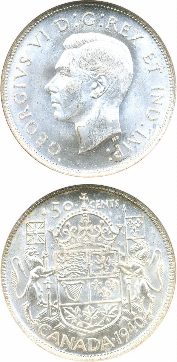 image for: Canada: 1940 50C NGC MS62