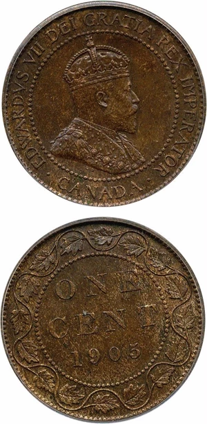 image for: Canada: 1905 1c PCGS AU58