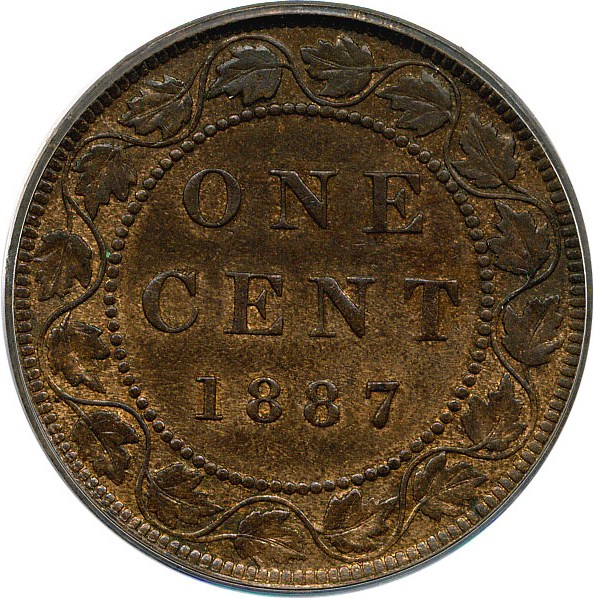 image for: Canada: 1887 1c PCGS AU55