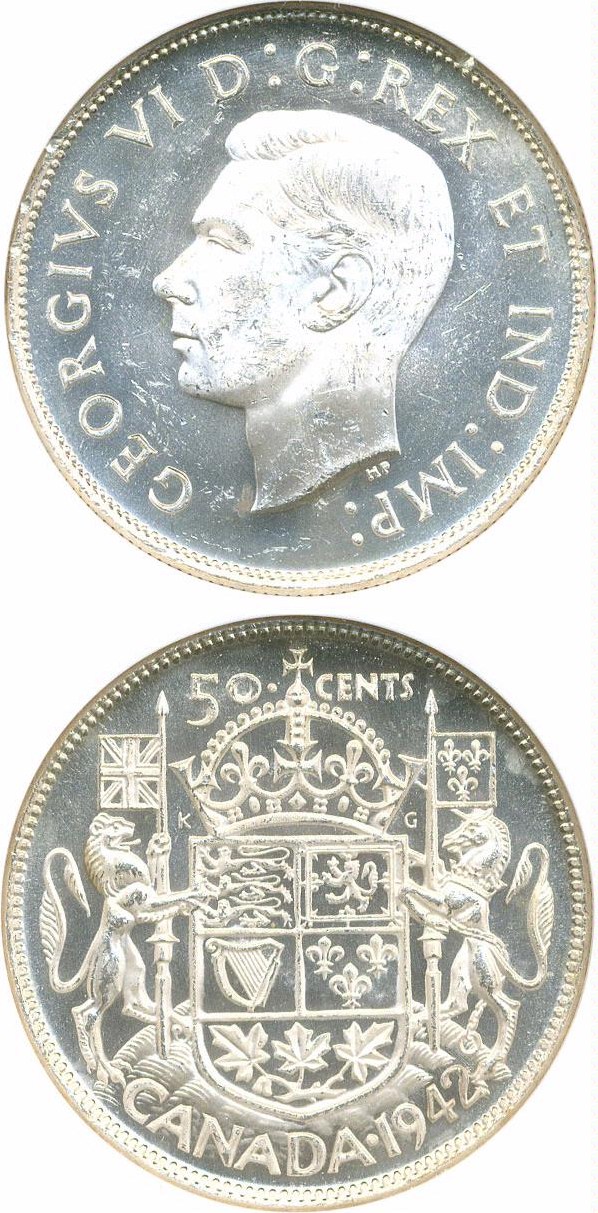 image for: Canada: 1942 50C NGC MS63