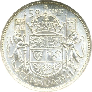 image for: Canada: 1941 50C NGC MS62