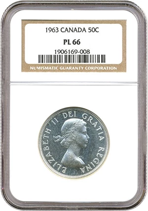 image for: Canada: 1963 50C NGC PL66