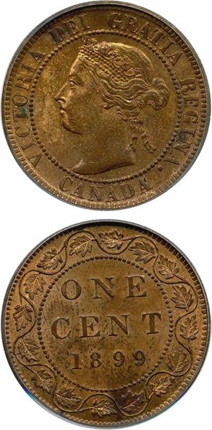 image for: Canada: 1899 1c PCGS MS62 BN