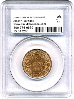 image for: Canada: 1888 1c PCGS MS64 RB