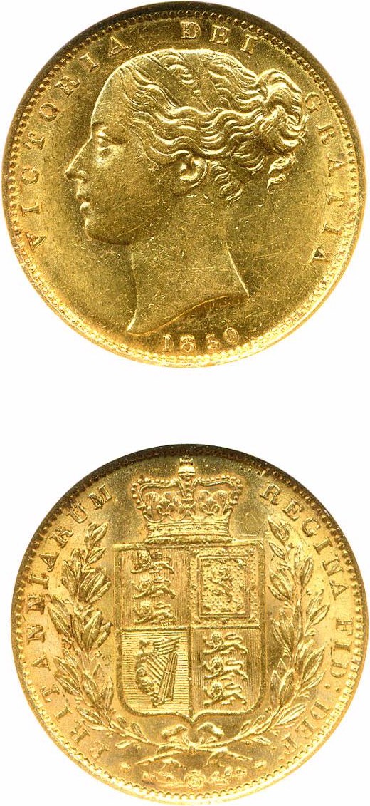 image for: Great Britain: 1850 Sov NGC AU58