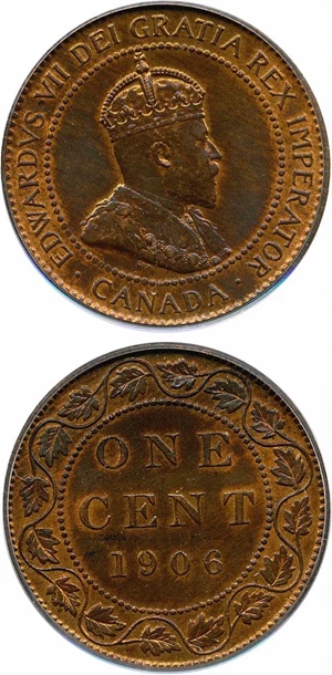 image for: Canada: 1906 1c PCGS MS63 RB