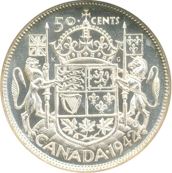 image for: Canada: 1942 50C NGC MS63