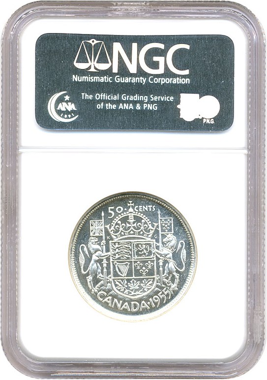 image for: Canada: 1955 50C NGC PL66
