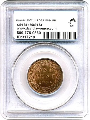 image for: Canada: 1902 1c PCGS MS64 RB