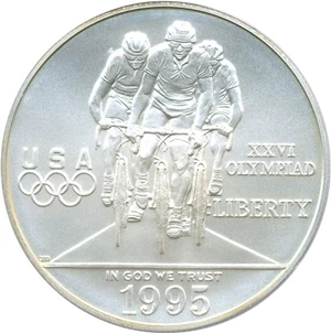 image for: 1995-D $1 PCGS MS70 (Olympic Cycling)