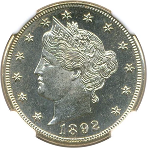 image for: 1892 5c NGC Proof 65 Cameo