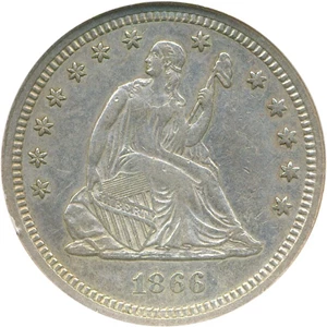 image for: 1866 25c NGC AU53