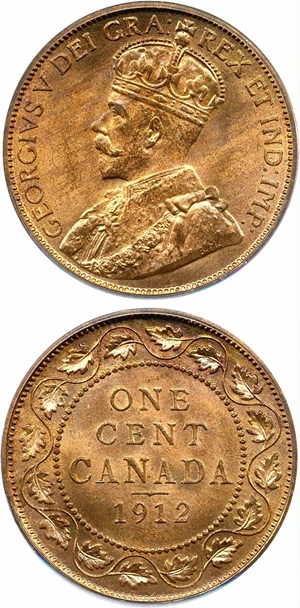 image for: Canada: 1912 1c PCGS MS65 RD