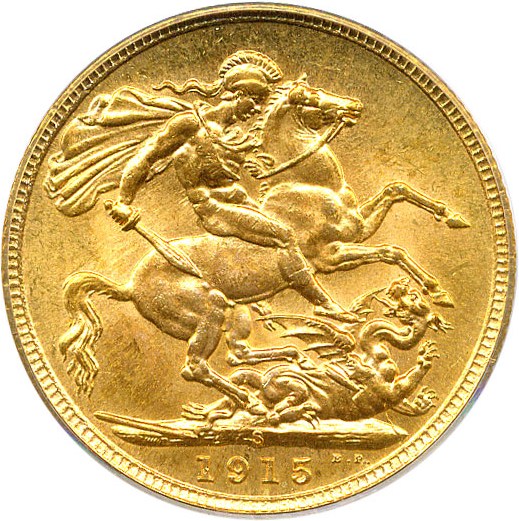 image for: Australia: 1915-S Sov PCGS MS64
