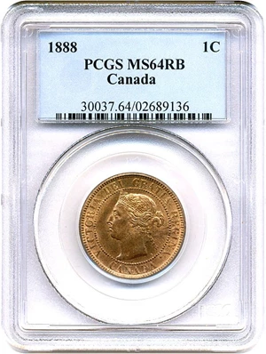 image for: Canada: 1888 1c PCGS MS64 RB