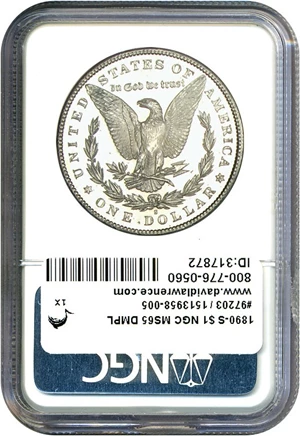 image for: 1890-S $1 NGC MS65 DMPL
