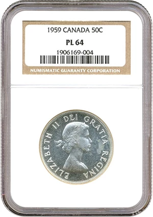 image for: Canada: 1959 50C NGC PL64