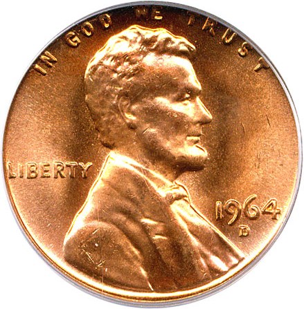 image for: 1964-D 1c PCGS MS66 RD