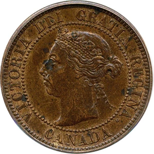 image for: Canada: 1891 1c PCGS AU55 (Lg.Dt, Lg.Ltr)