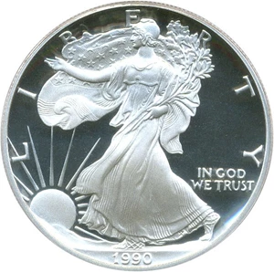 image for: 1990-S $1 PCGS Proof 69 DCameo (Silver Eagle)