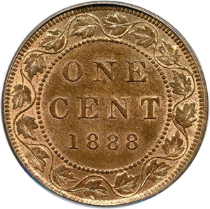 image for: Canada: 1888 1c PCGS MS64 RB