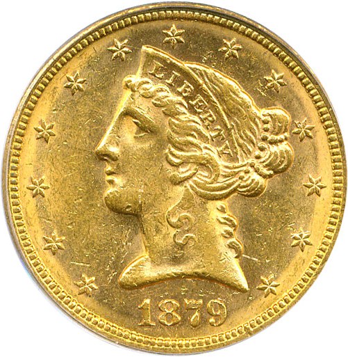 image for: 1879-S $5 PCGS MS62