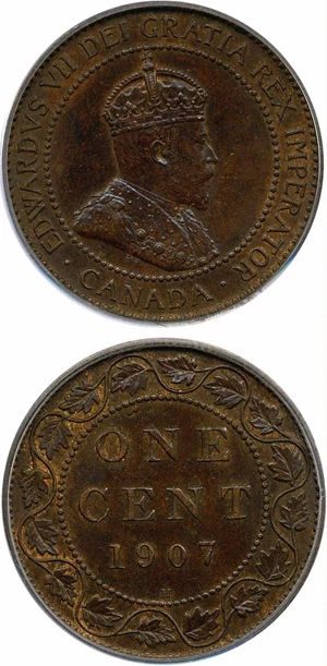 image for: Canada: 1907-H 1c PCGS AU55