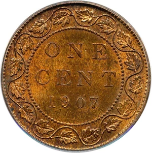 image for: Canada: 1907 1c PCGS MS63 RB