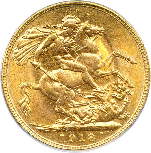 image for: Australia: 1918-P Sov PCGS MS63