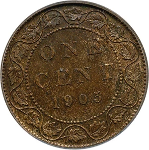image for: Canada: 1905 1c PCGS AU58