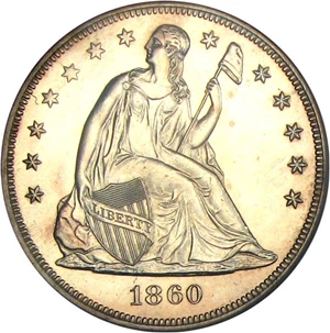 image for: 1860 $1 PCGS Proof 62