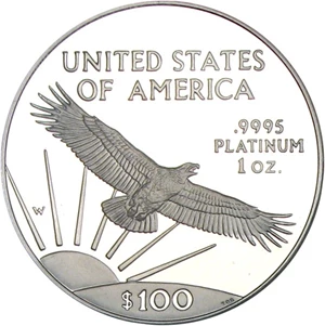 image for: 1997-W $100 PCGS Proof 70 DCameo (Platinum Eagle)