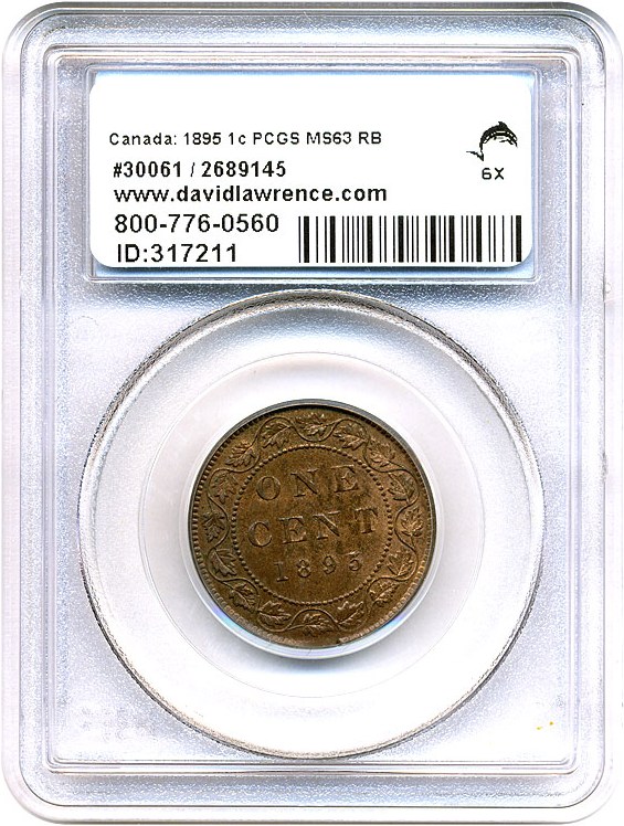 image for: Canada: 1895 1c PCGS MS63 RB