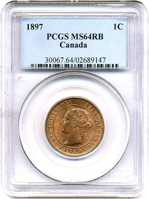 image for: Canada: 1897 1c PCGS MS64 RB