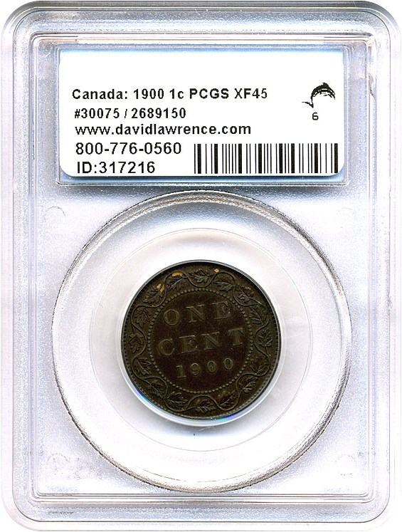 image for: Canada: 1900 1c PCGS XF45