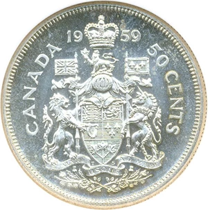 image for: Canada: 1959 50C NGC PL64
