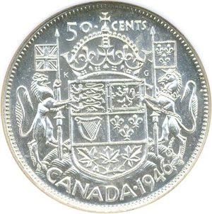 image for: Canada: 1946 50C NGC MS62